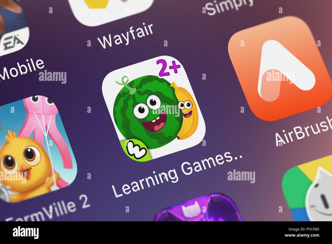 London, United Kingdom - October 26, 2018: Icon of the mobile app Learning  Games 4 Kids Toddlers from WOOOW Inc.: Top Preschool Learning Games for Kid  Stock Photo - Alamy