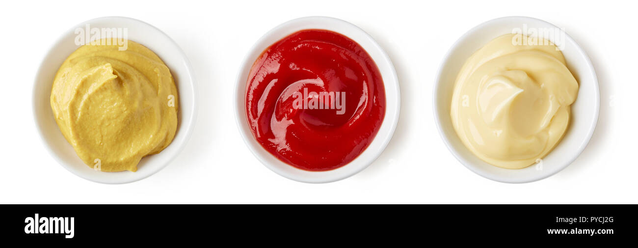 Condiments top view Cut Out Stock Images & Pictures - Alamy