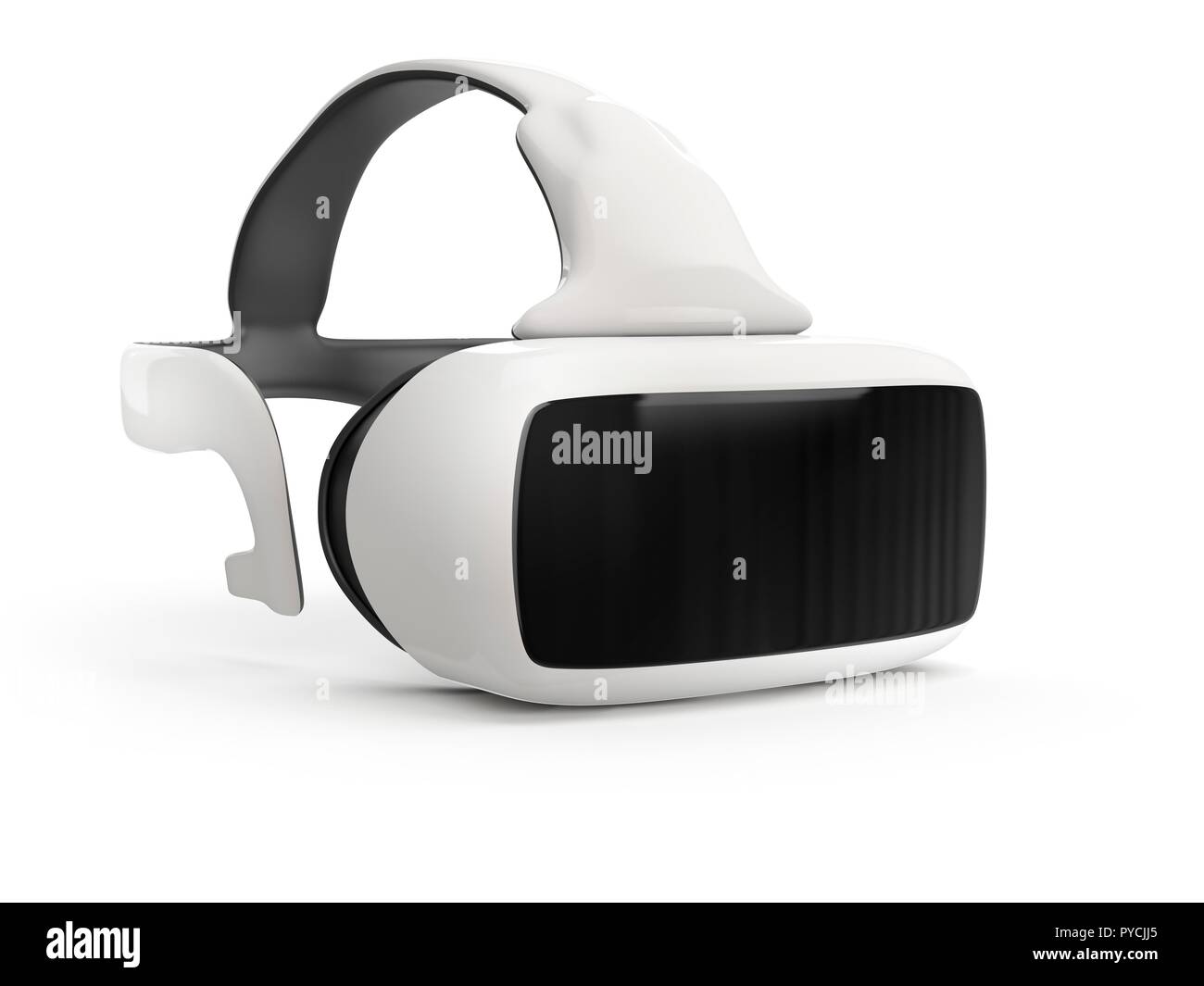 Virtual reality headset on white background, illustration. Stock Photo