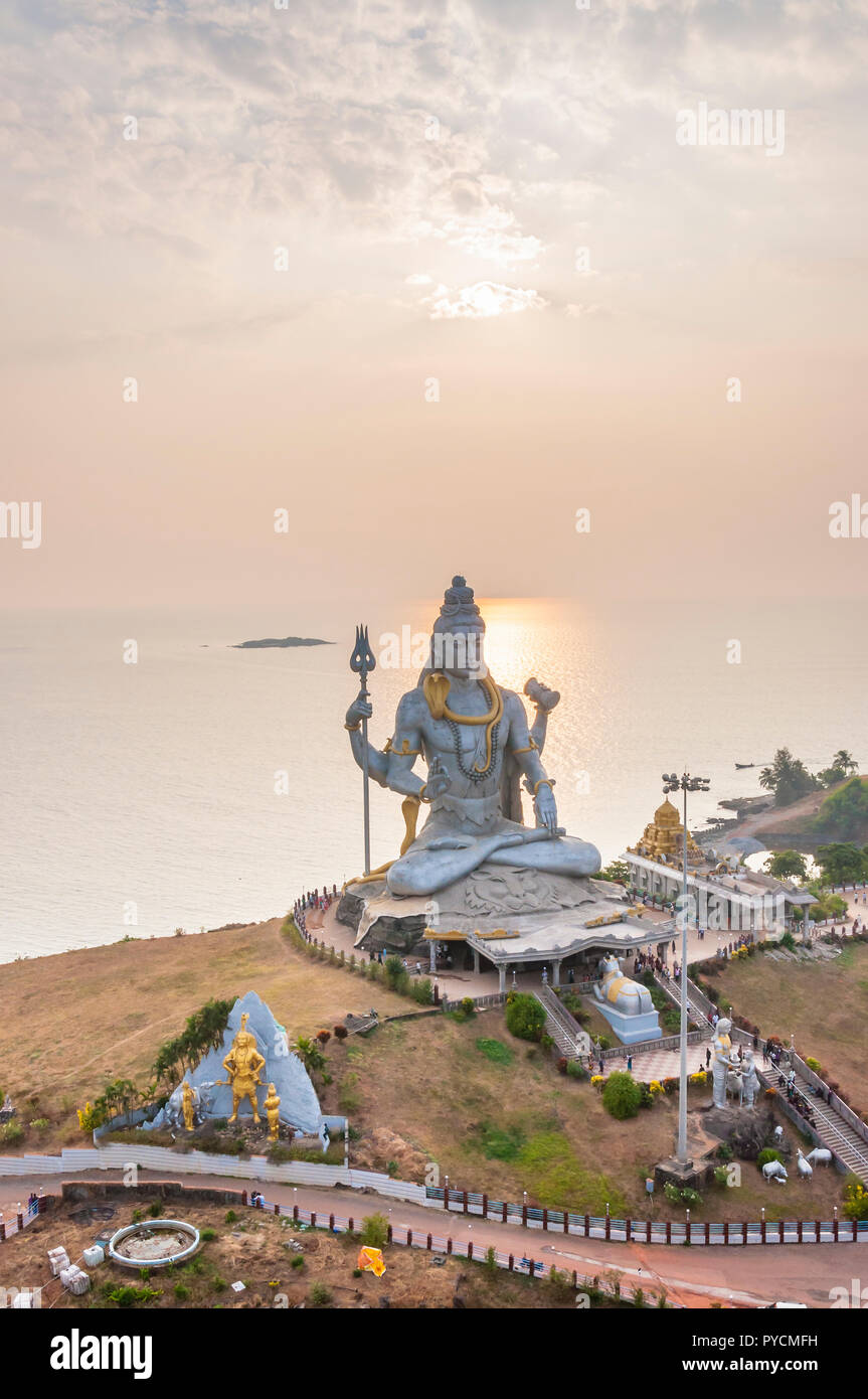 Murudeshwar, Karnataka, India January 6, 2015 The statue of great Lord Shiva in Murudeshwar