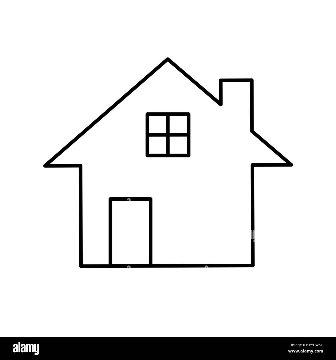 house home simple icon pictogram outline vector illustration Stock Vector