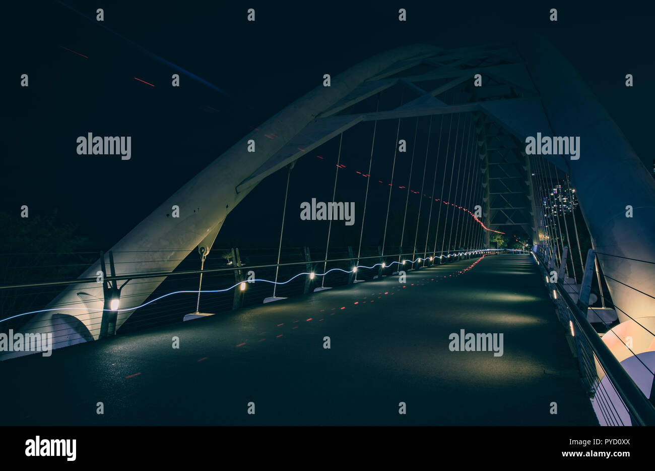 Crossing the Humber Bay bridge in Toronto, Canada - tourist attraction for modern architecture Stock Photo