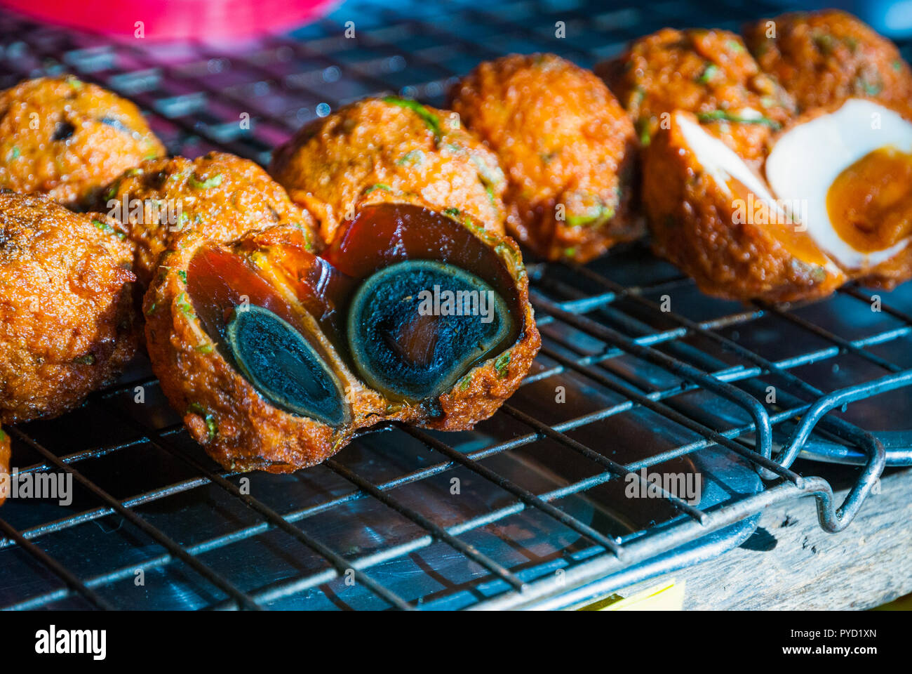 Black egg or century egg, pidan, a preserved egg on food market in Thailand Stock Photo Alamy