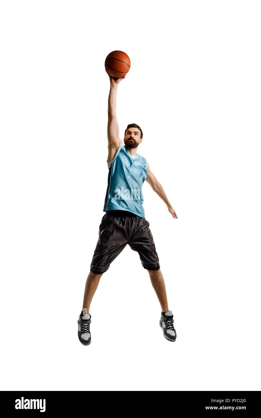 Jump shot of basketball player Stock Photo Alamy