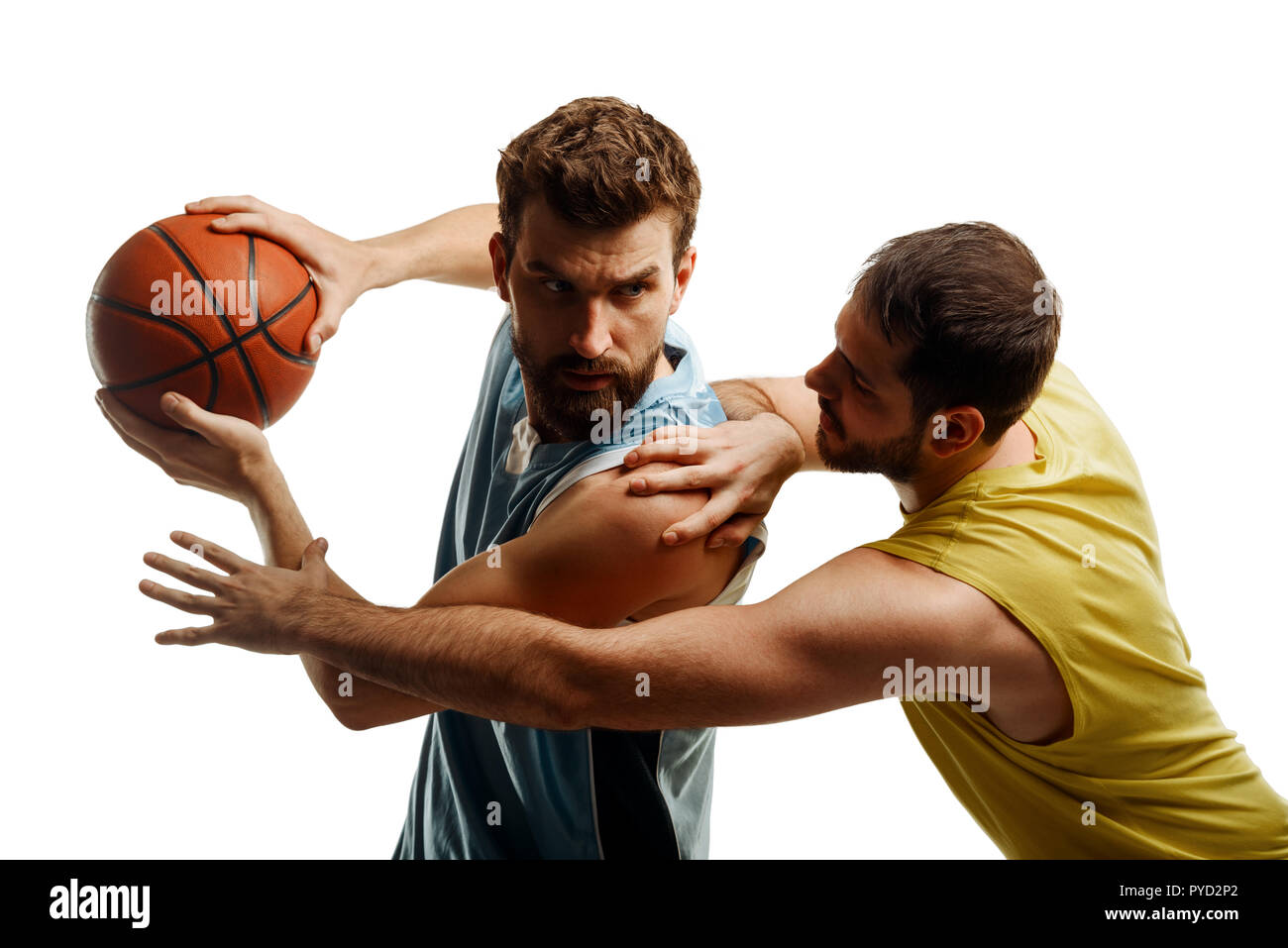 Muscular basketball players on white Stock Photo Alamy