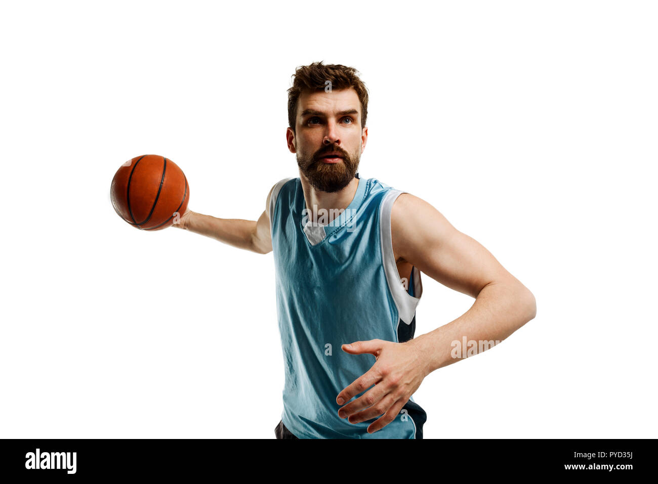 Basketball player throws a ball Stock Photo Alamy
