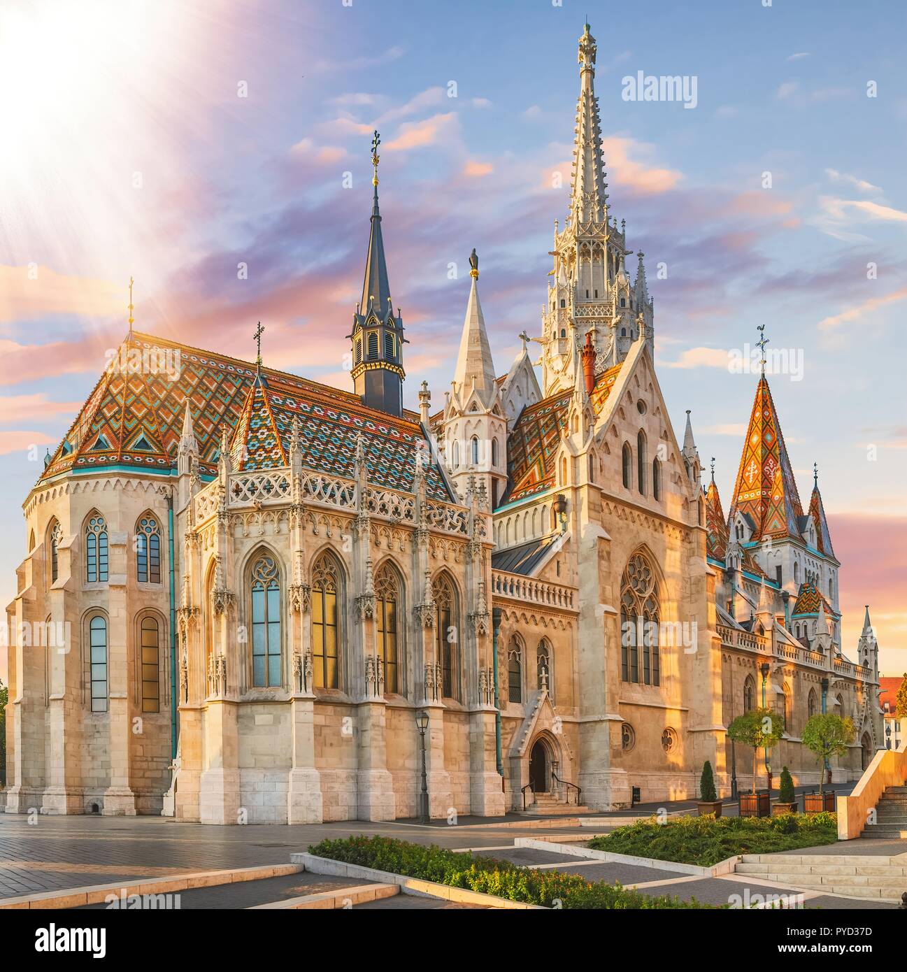 St Matthias Churchs In The Fishermans Bastion Budapest Hungary