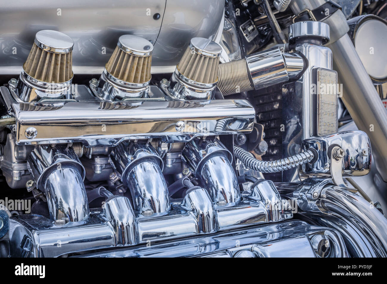 close up of a big motorcycle chrome engine, switzerland Stock Photo - Alamy