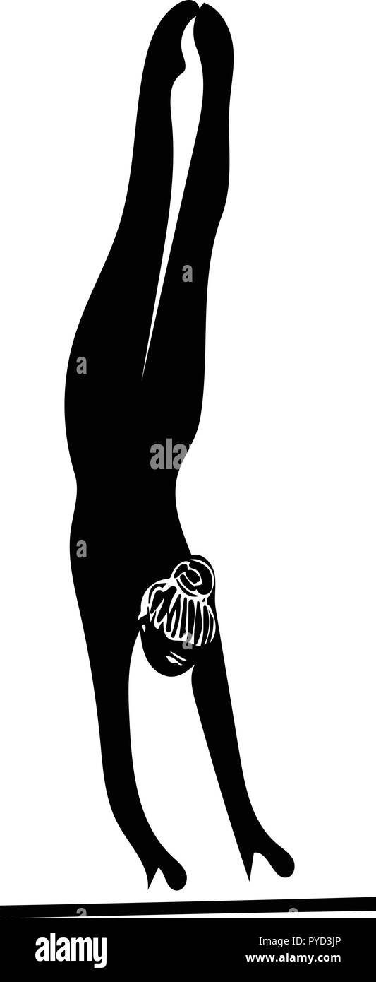 Gymnast uneven bars Stock Vector Images Alamy