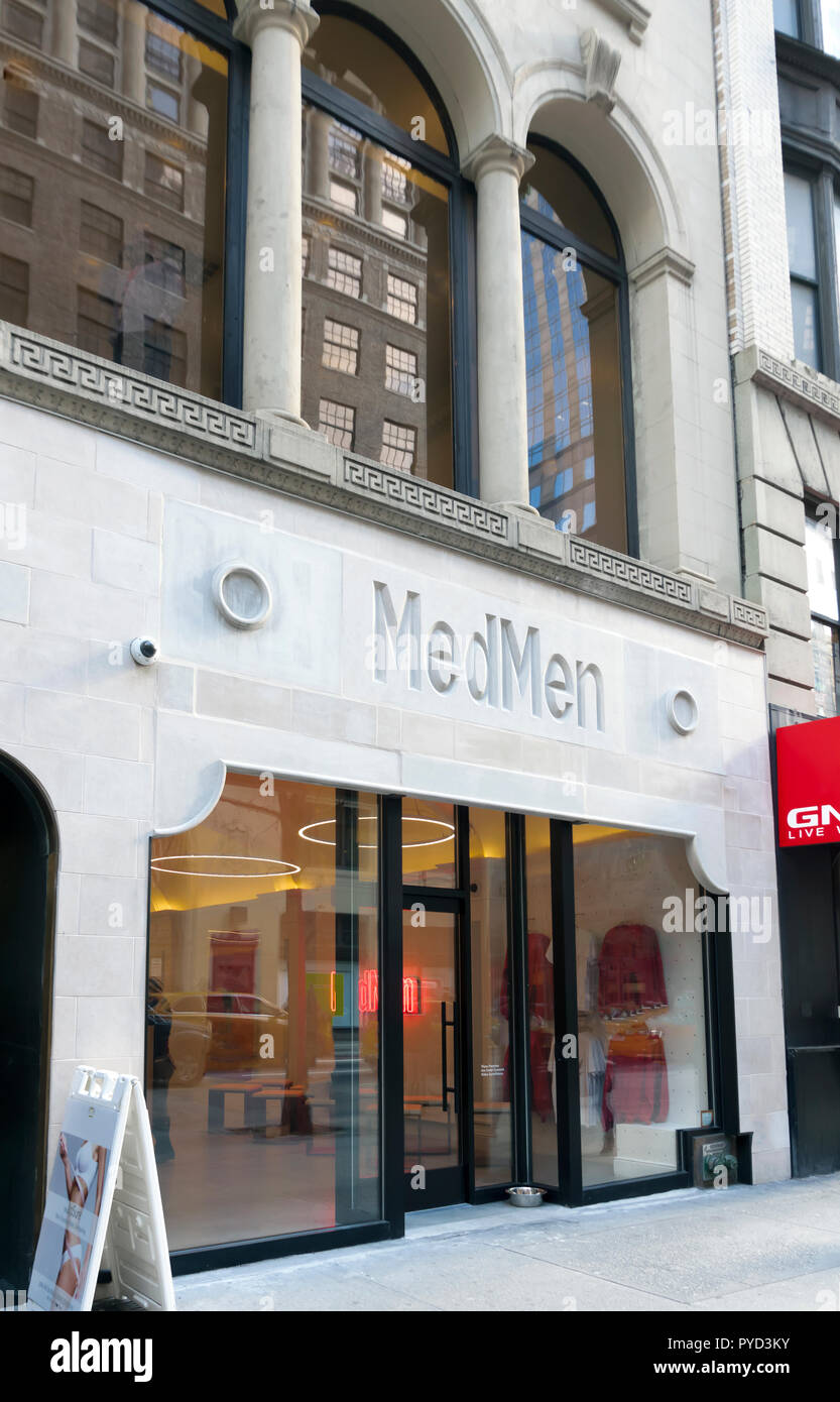 MedMen Cannabis Dispensary Storefront for Medical Marijuana in New York City, New York. Stock Photo
