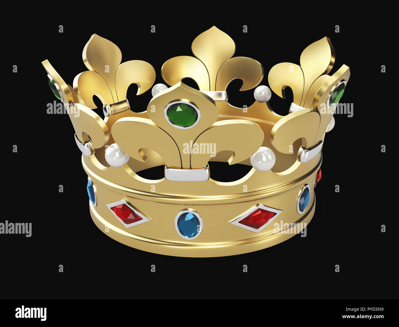 3d golden crown hi-res stock photography and images - Alamy