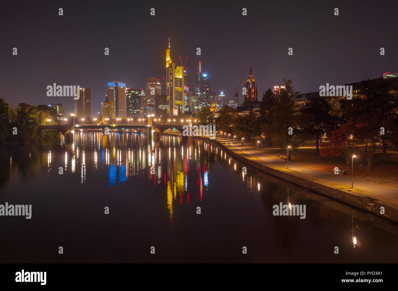 Eiffel Tower in Paris seen from the Champ de Mars Stock Photo