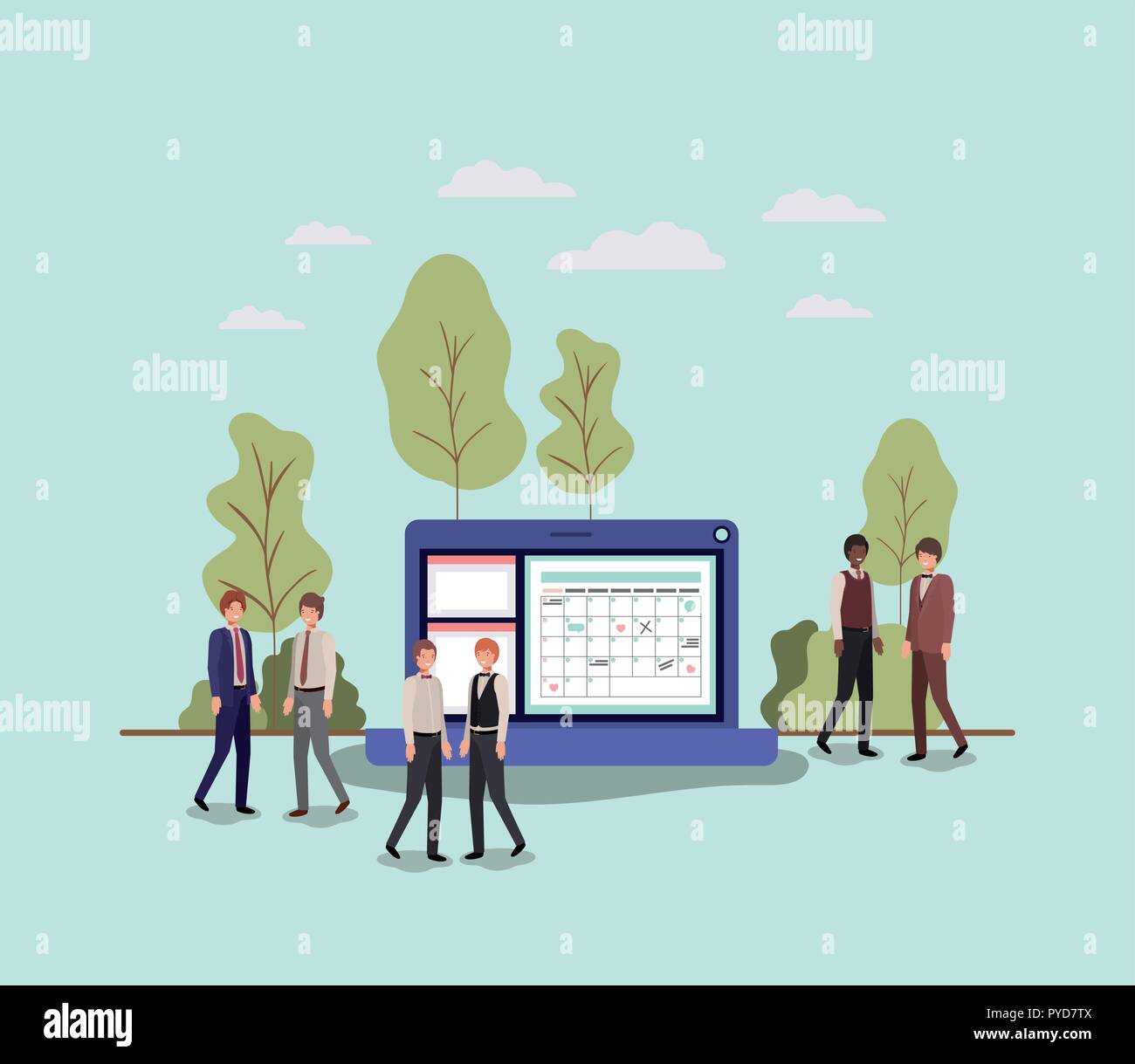 mini people with laptop computer Stock Vector Image & Art - Alamy
