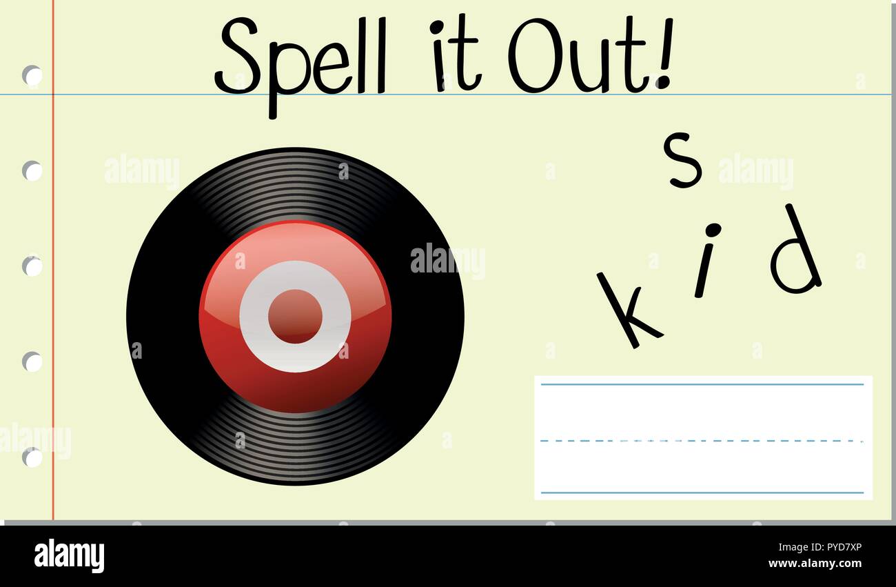 Spell English word disk illustration Stock Vector Image & Art Alamy