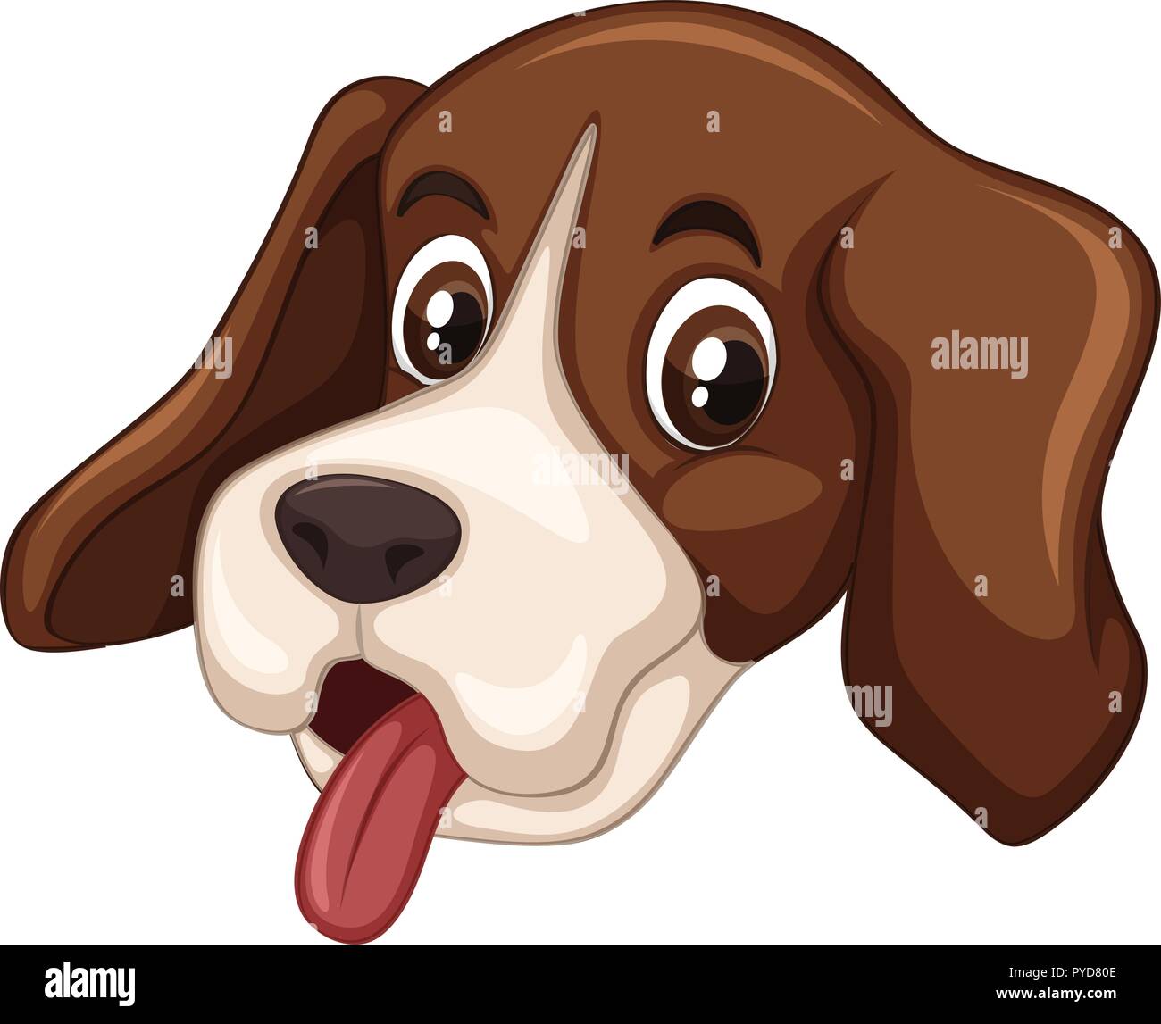 dog head white background illustration Stock Vector