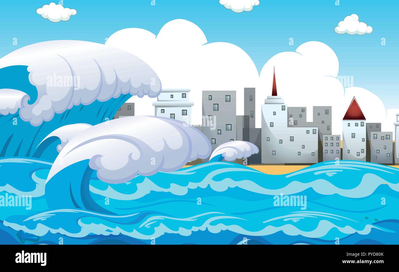 Tsunami warning drawing