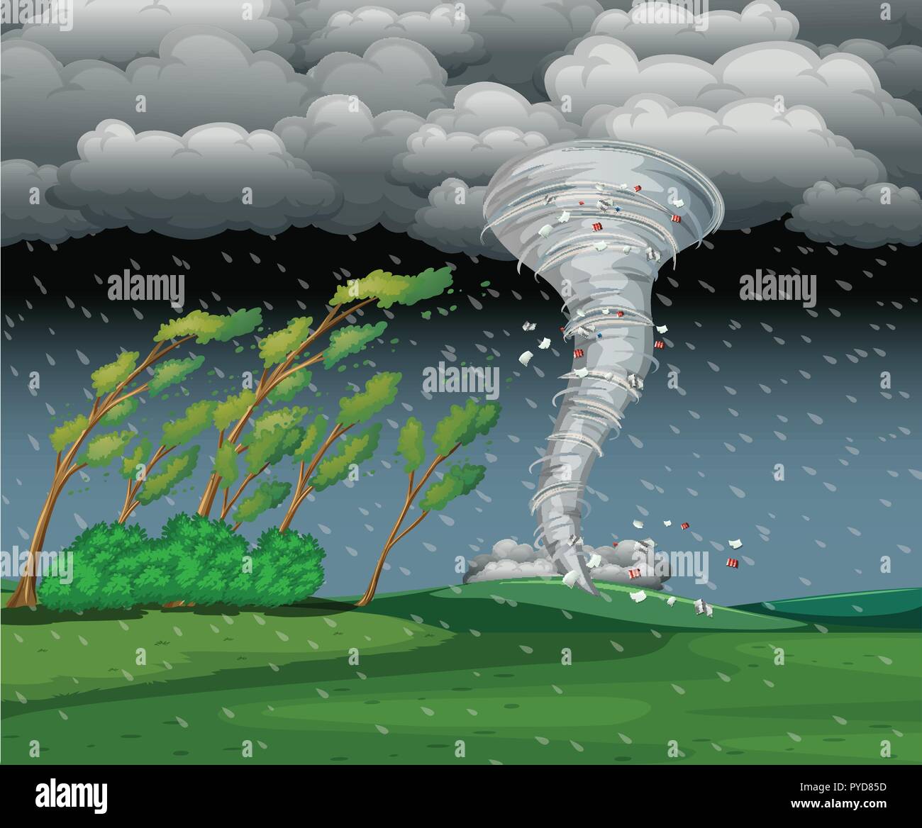 Cyclone in the rainy storm illustration Stock Vector Image & Art - Alamy