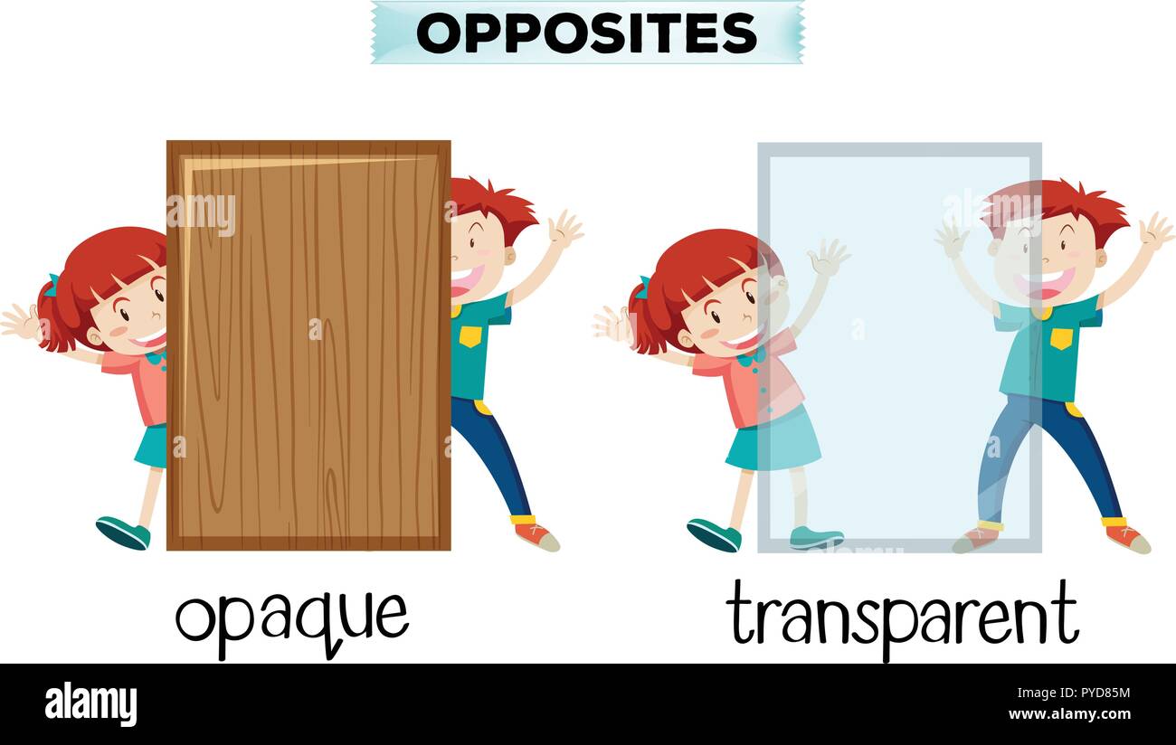 Opposite Word Of Opaque And Transparent Illustration Stock Vector Image Art Alamy