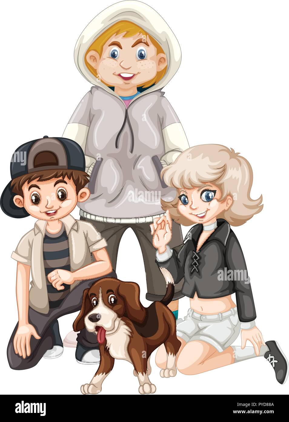 Group of hipster teenager illustration Stock Vector Image & Art - Alamy