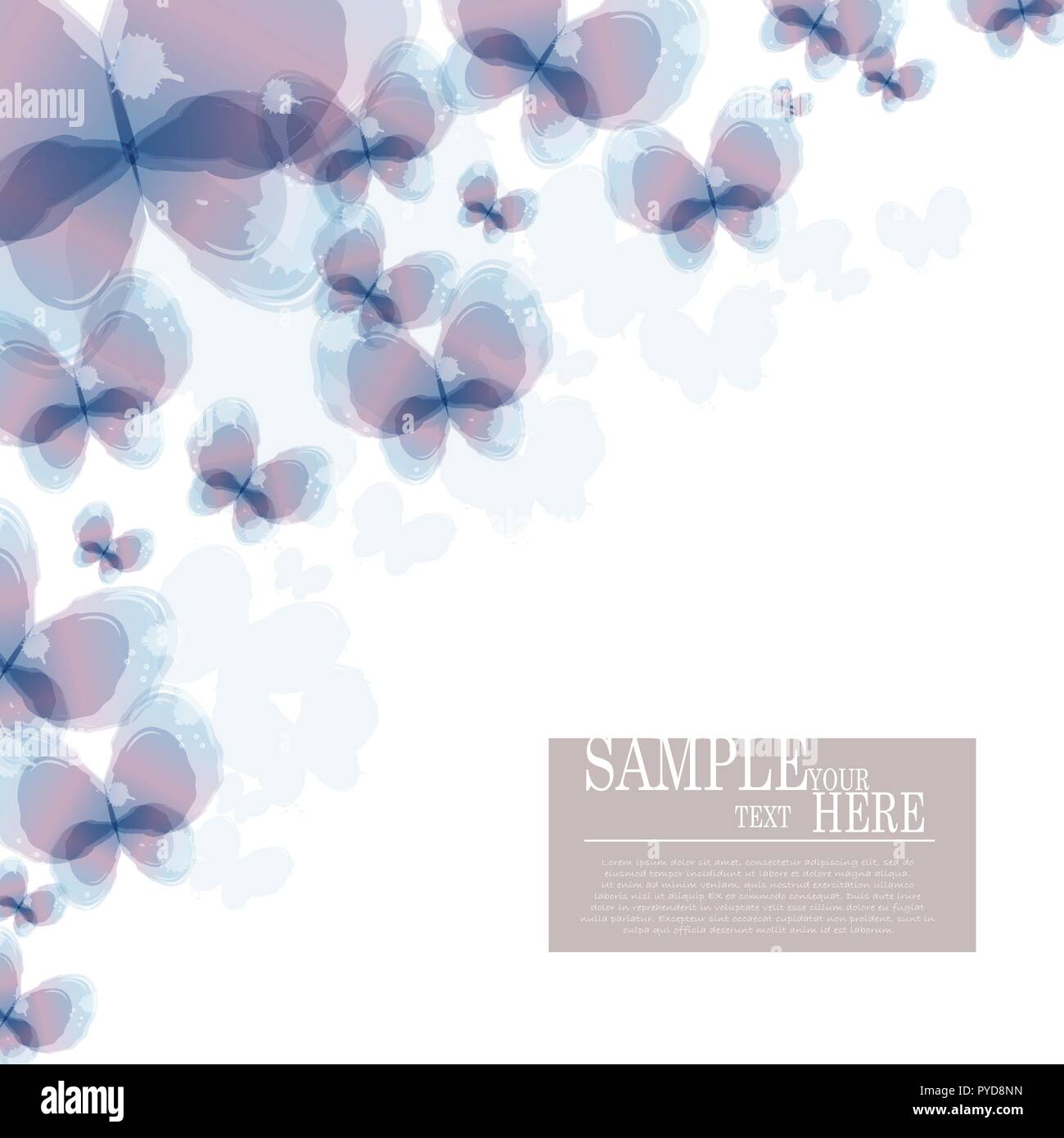 Vector abstract watercolor butterfly background design Stock Vector