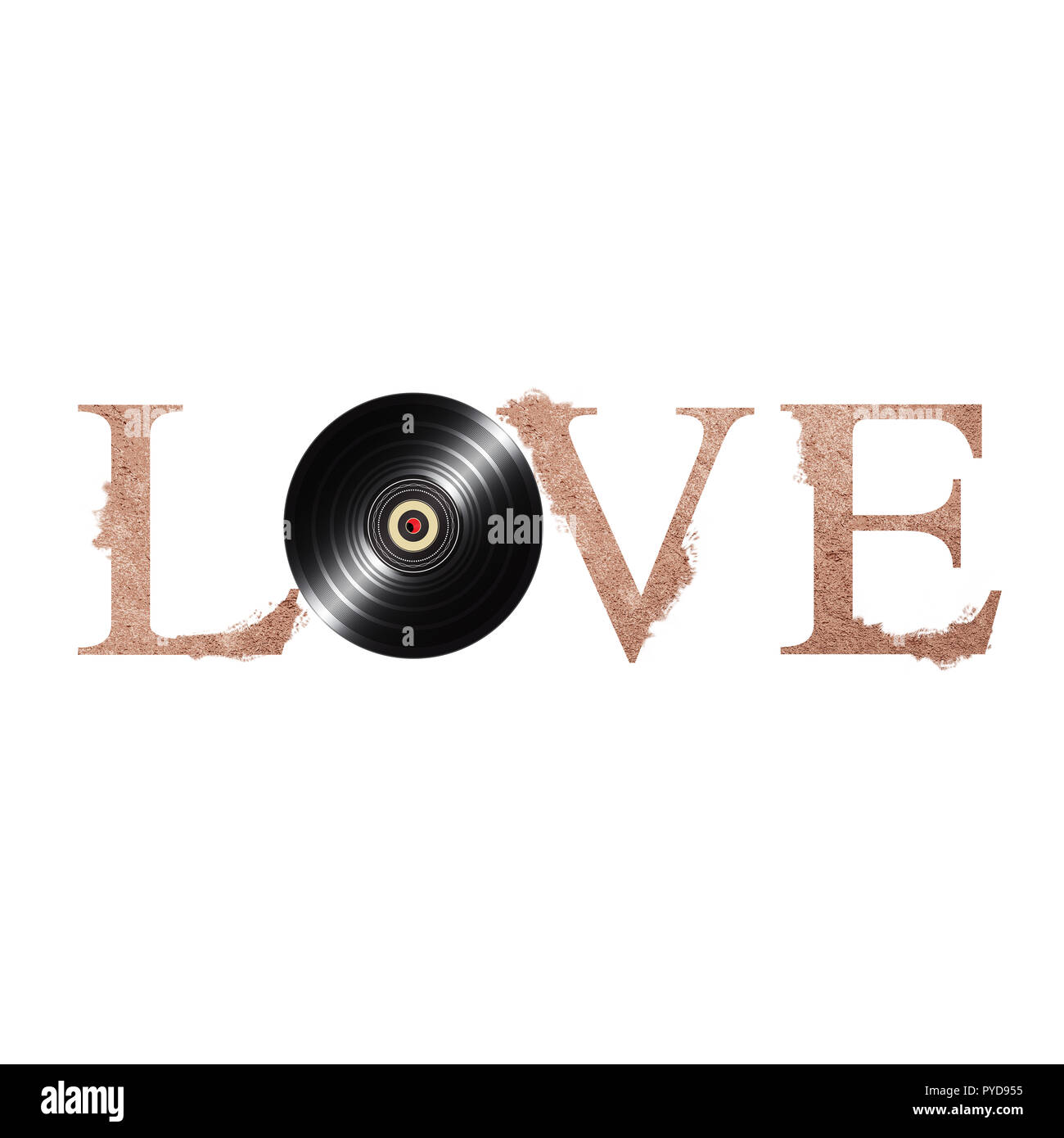 Vintage Vinyl LOVE Poster by Adam Asar v2.jpg - PYD955 Stock Photo