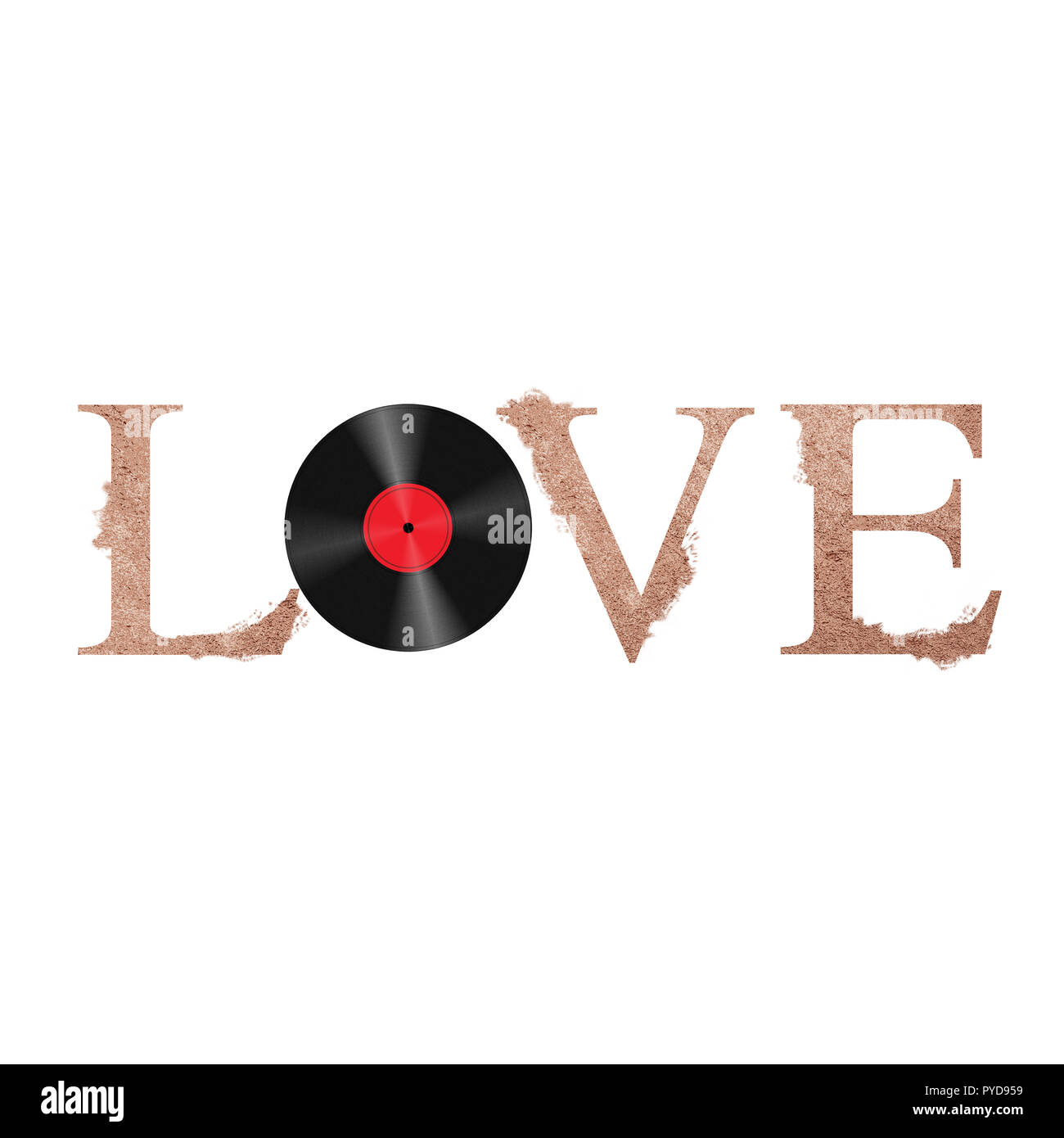 Vintage Vinyl LOVE Poster by Adam Asar.jpg - PYD959 Stock Photo