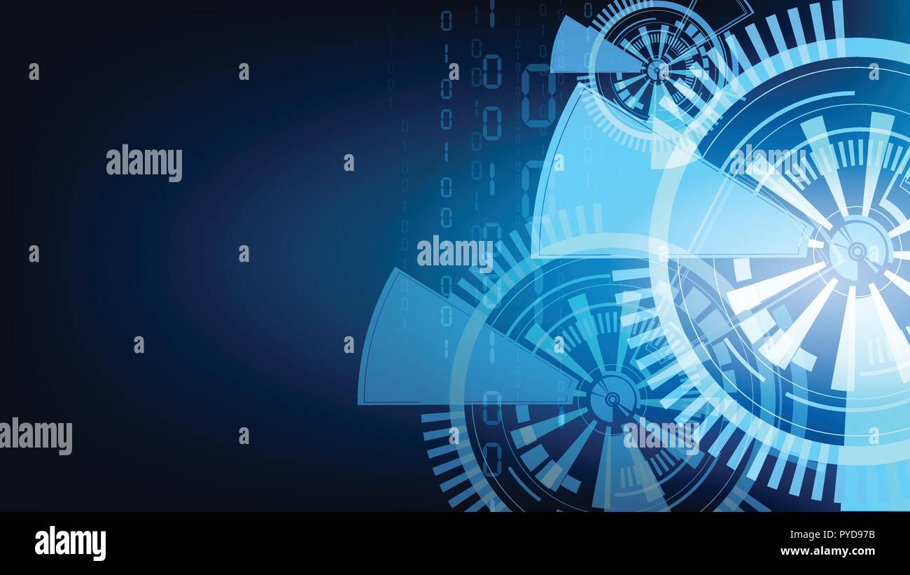 Vector abstract blue technology matrix backgrounds Stock Vector