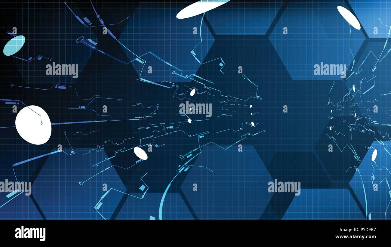 Vector abstract technological hud space interface background Stock Vector