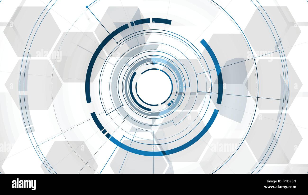 Vector abstract technological middle tunnel template design Stock Vector