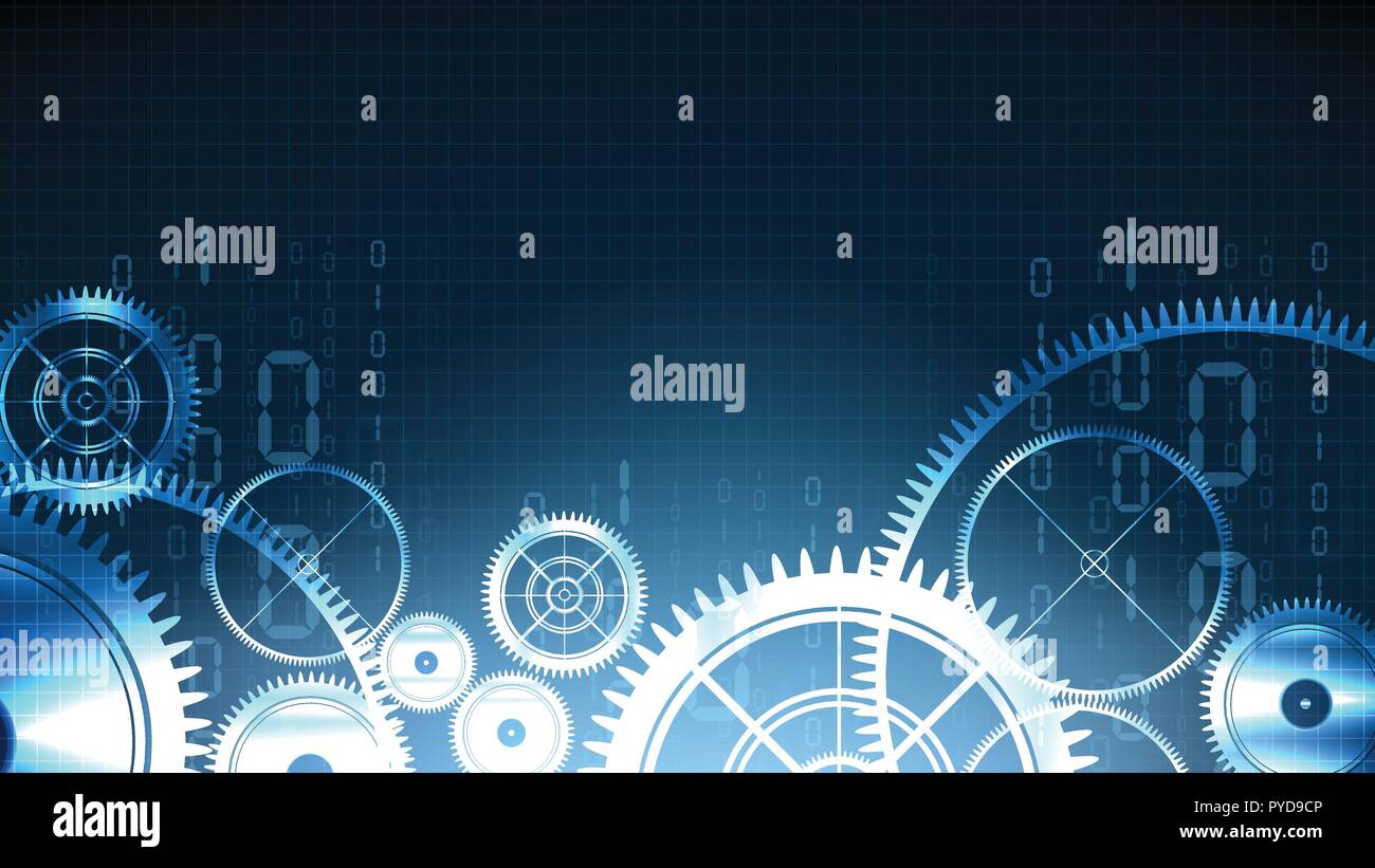 Vector technological gear modern light effect backgrounds Stock Vector