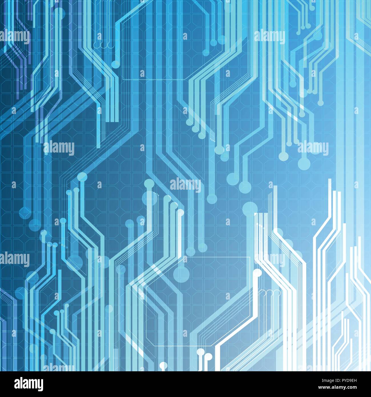 Vector technological illuminated circuit board background design Stock Vector