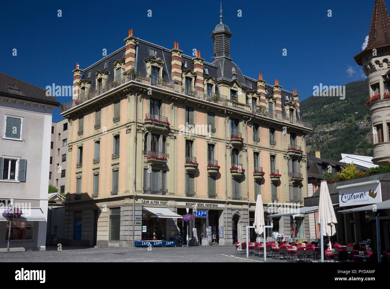 Furkastrasse, Brig, Switzerland Stock Photo