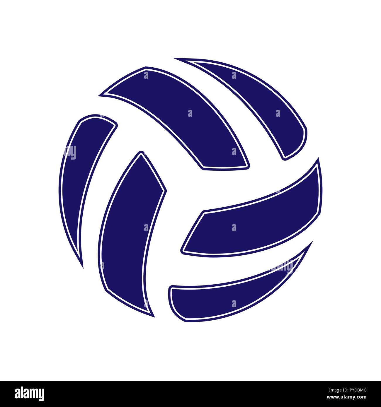 Blue abstract volleyball symbol isolated on white background Stock