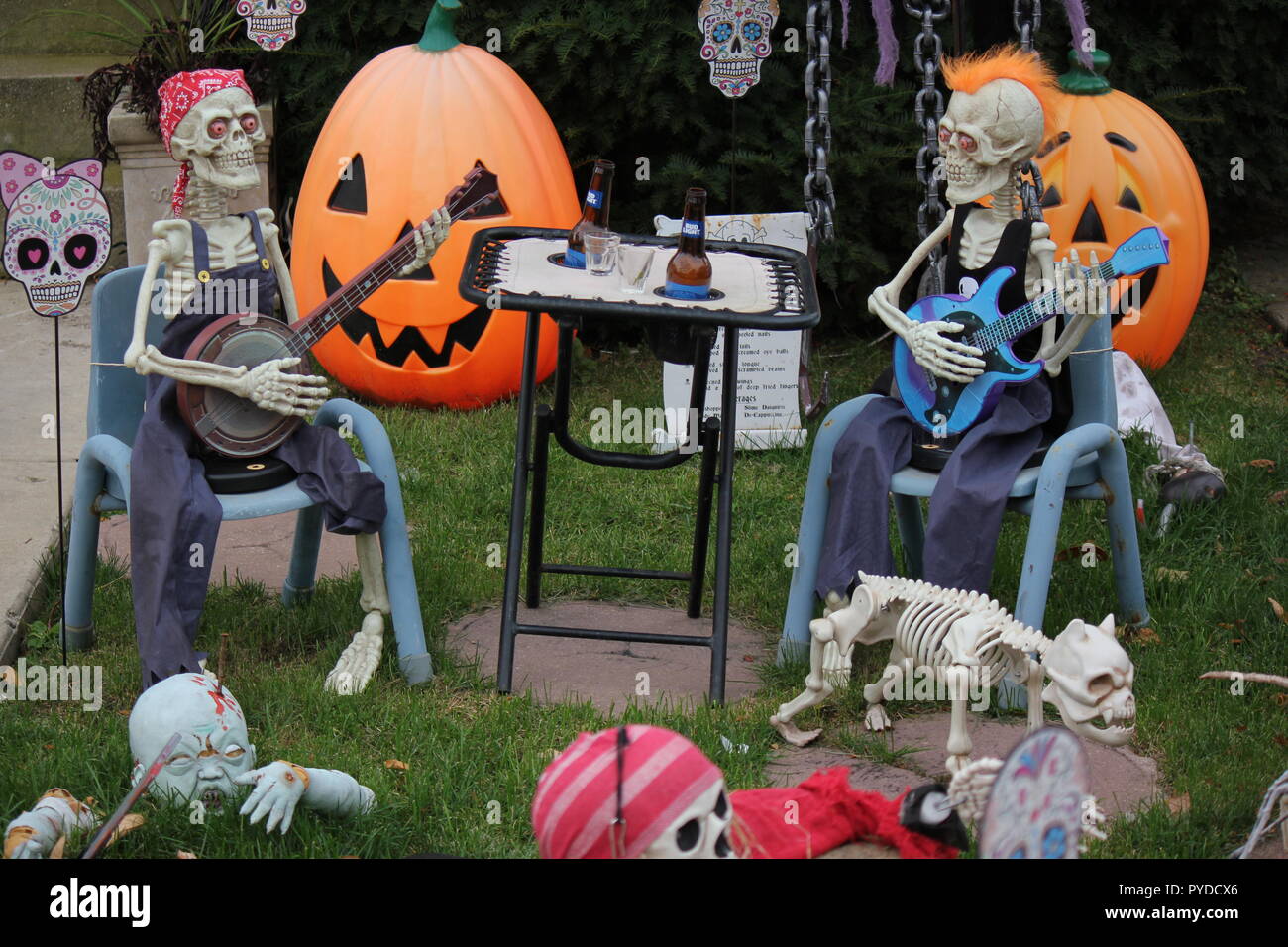 Posing Skeletons For Halloween 2022 Skeletons Sitting At A Table Hi Res Stock Photography And Images Alamy