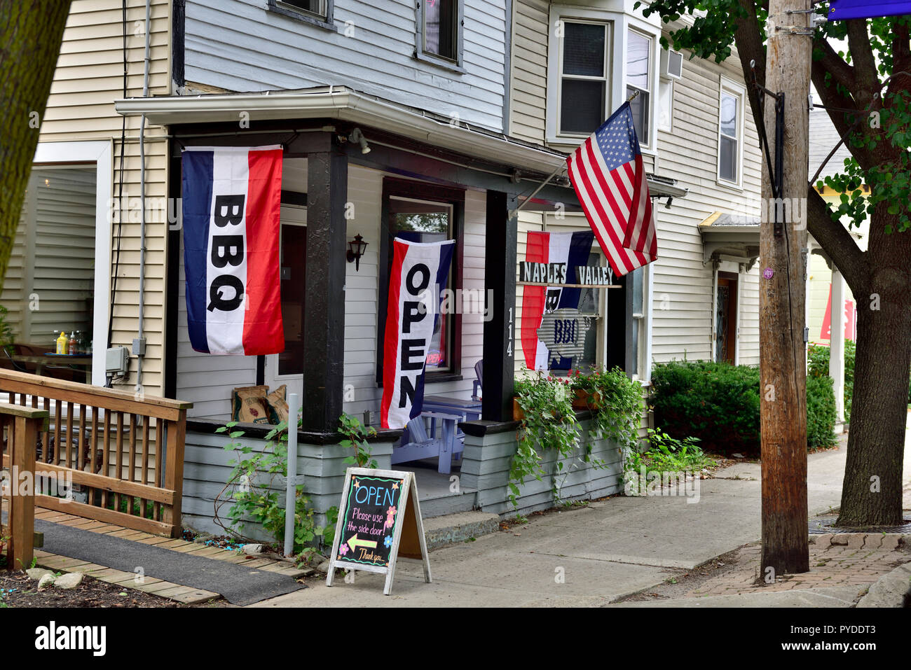 Flags outside restaurant hires stock photography and images Alamy