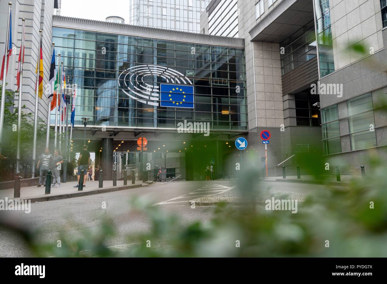 Belgium: European Parliament in Brussels as seen from Rue Wiertz. Photo from 11. September 2016. | usage worldwide Stock Photo