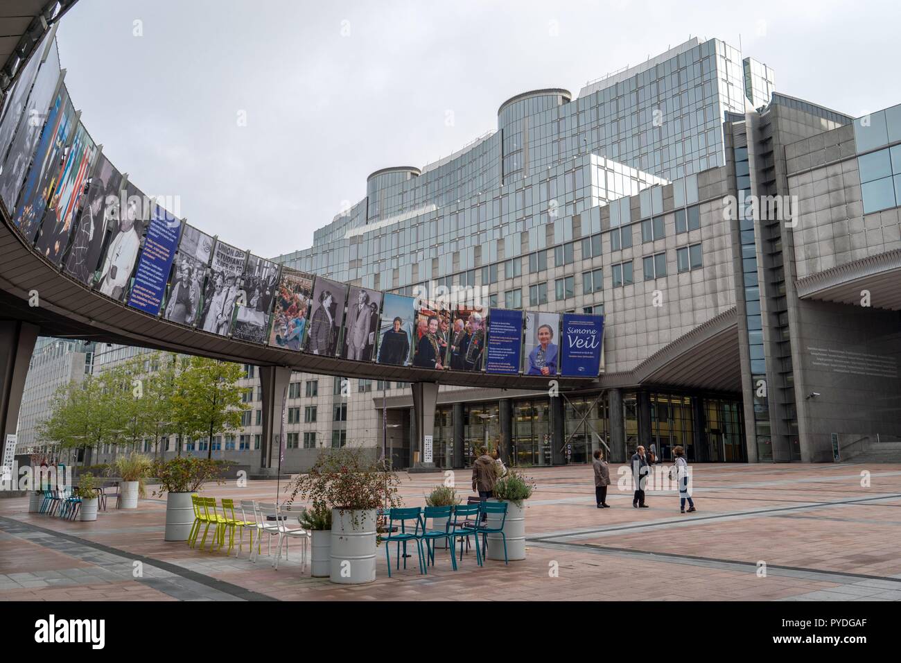 Belgium: Front side of European Parliament in Brussels. Photo from 08. October 2017. | usage worldwide Stock Photo