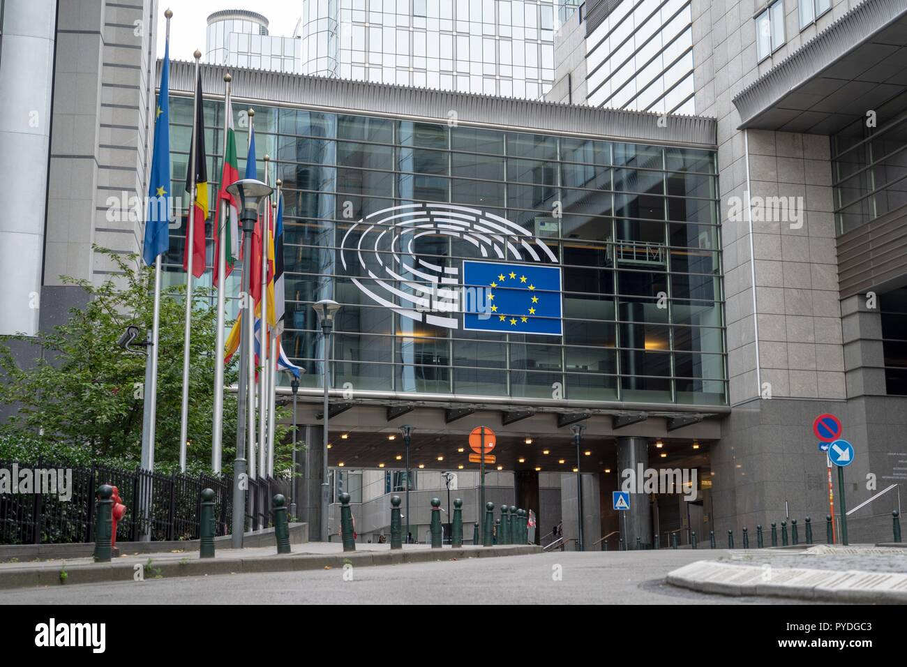 Belgium: European Parliament in Brussels as seen from Rue Wiertz. Photo from 11. September 2016. | usage worldwide Stock Photo