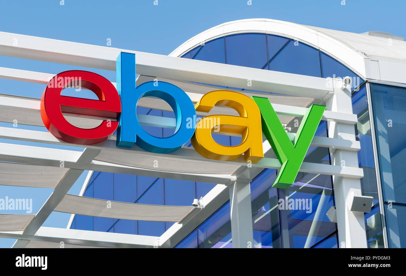 SAN JOSE, CA/USA - OCTOBER 21, 2018: eBay corporate headquarters logo and  sign. eBay Inc. is an American multinational e-commerce corporation Stock  Photo - Alamy