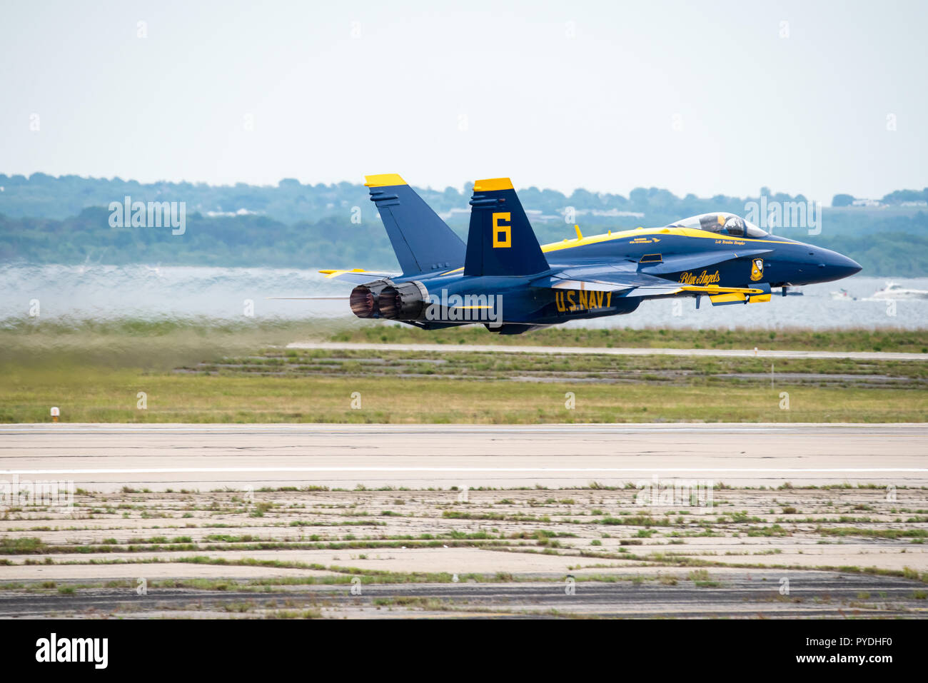US Navy Blue Angels McDonnell Douglas F/A-18 Hornet taking off Stock ...