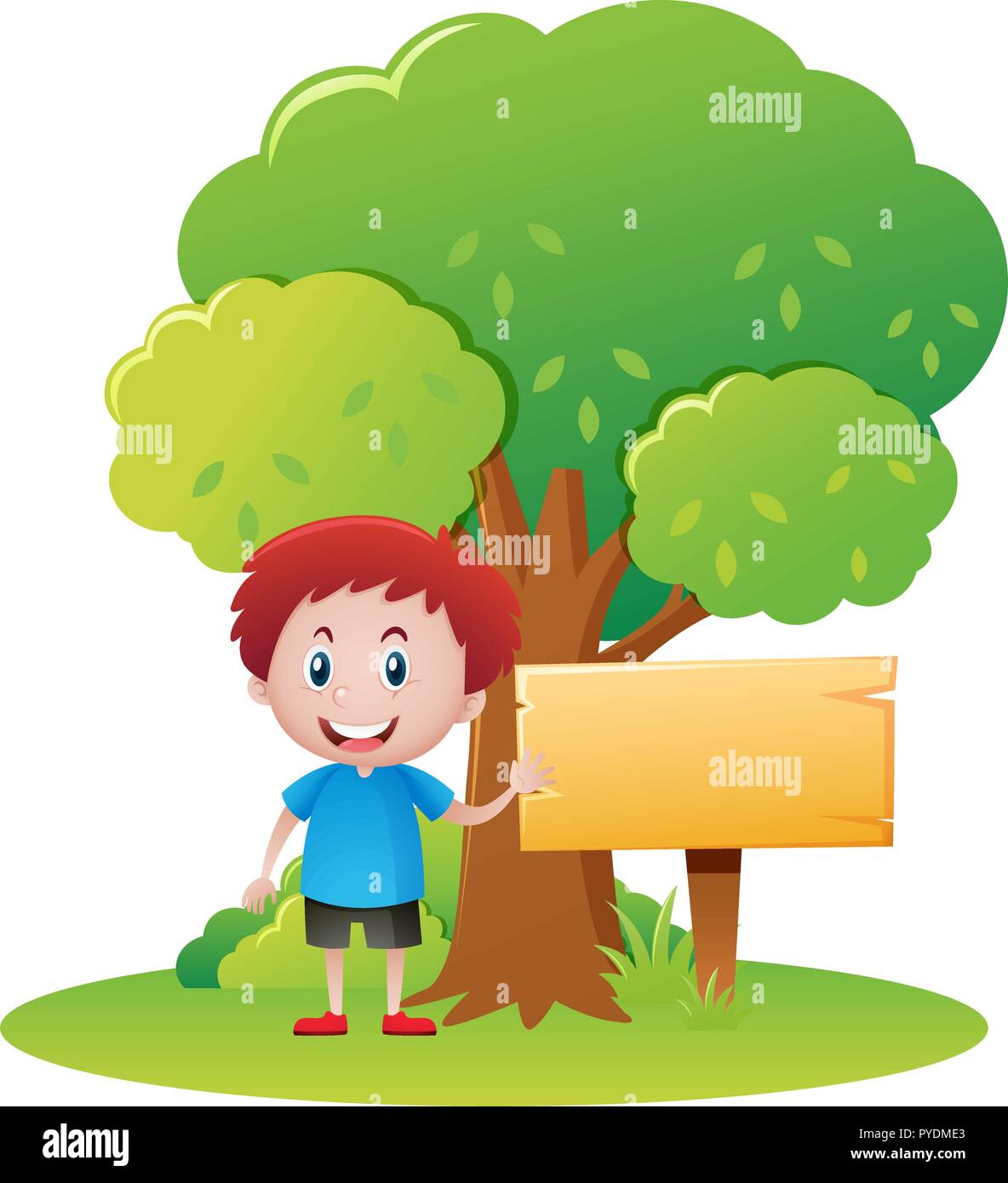 Happy boy in the park illustration Stock Vector Image & Art - Alamy