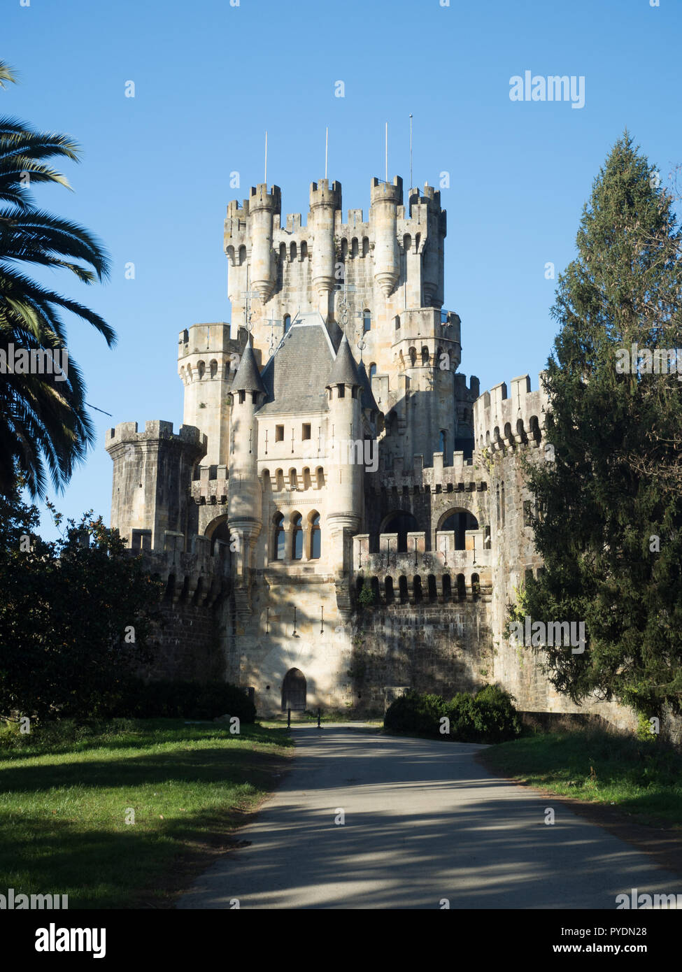 Butrón medieval castle in Basque Country Spain. Vertical. Middleage Stock Photo