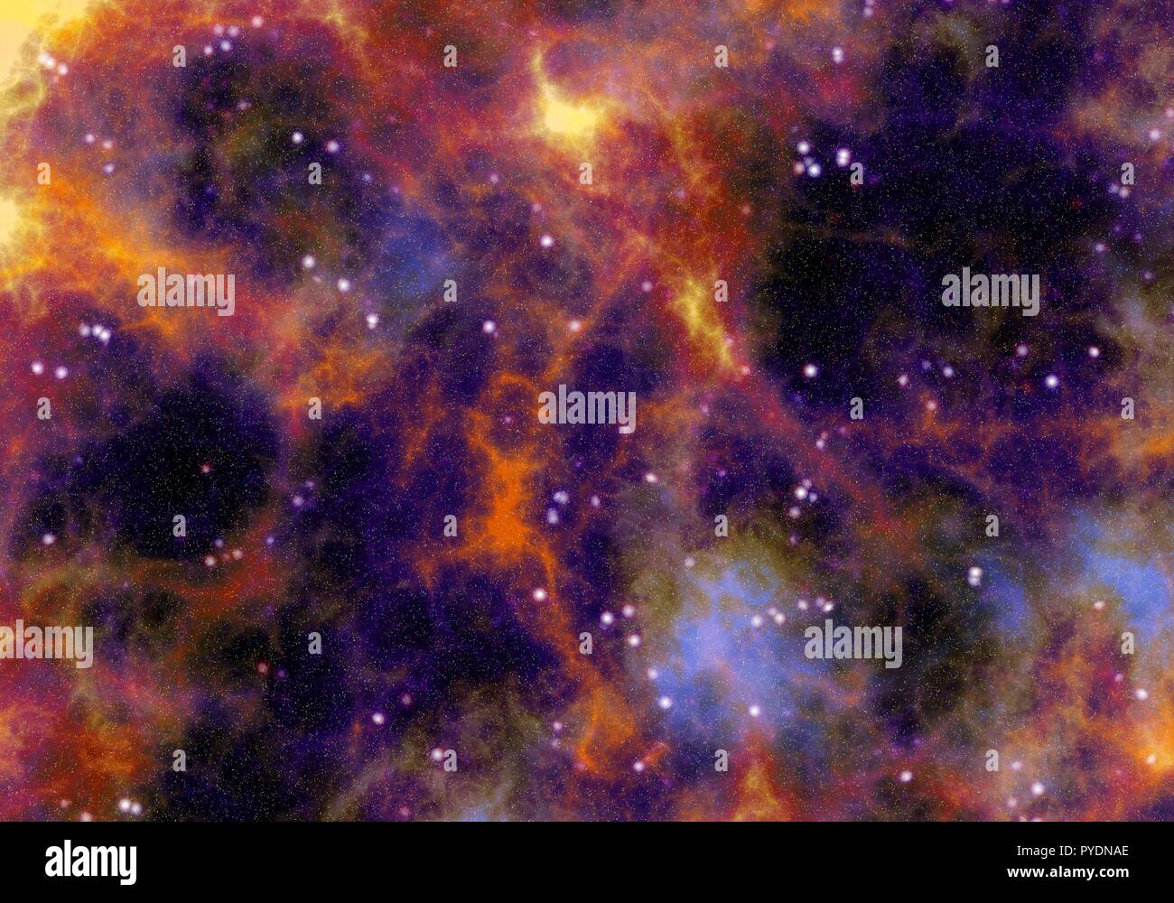 Starry Nebula Colorful Outer Space background illustration Stock Photo ...