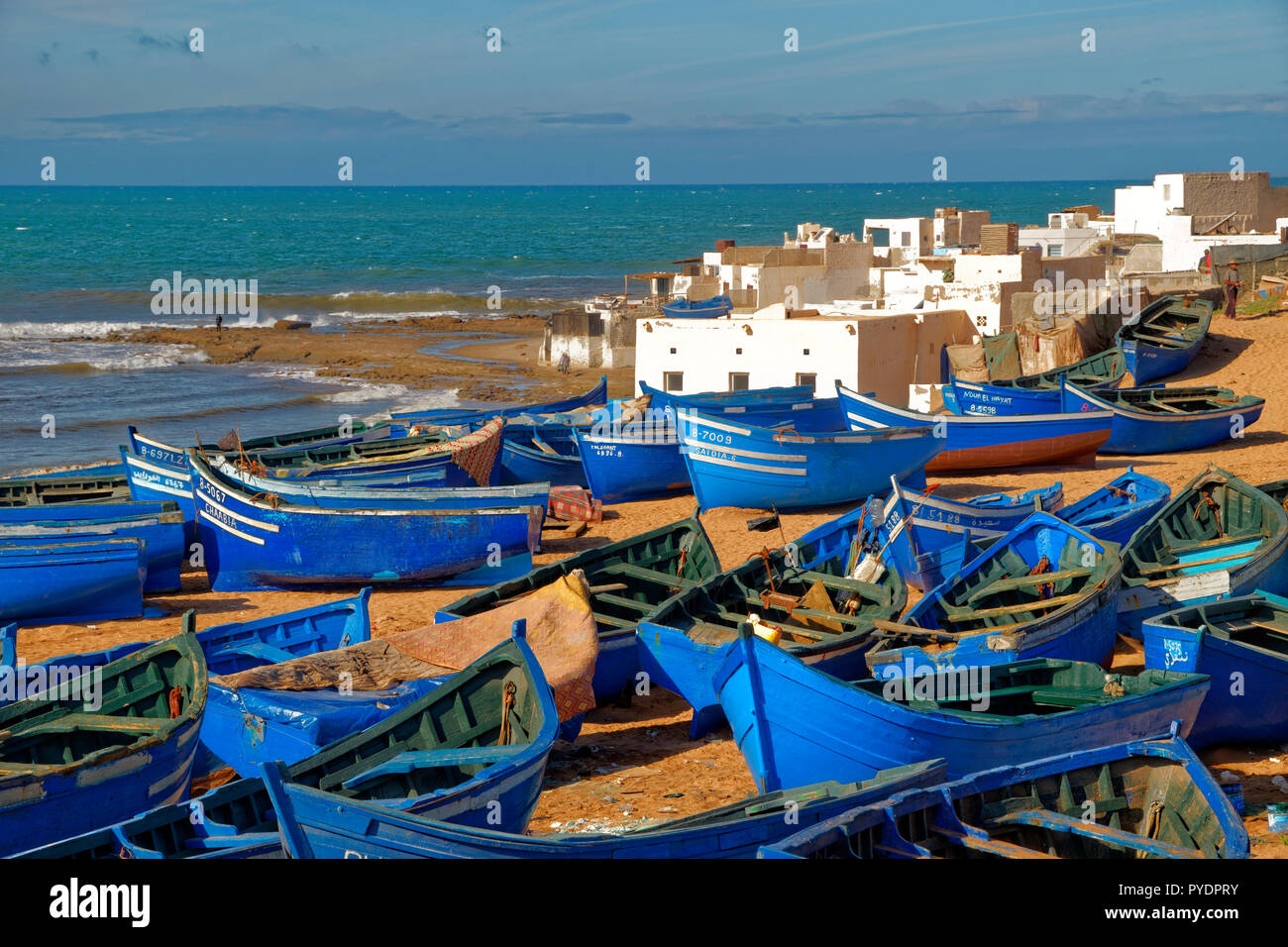 Moroccan Atlantic ocean fishing village of Tifnit, south of Agadir