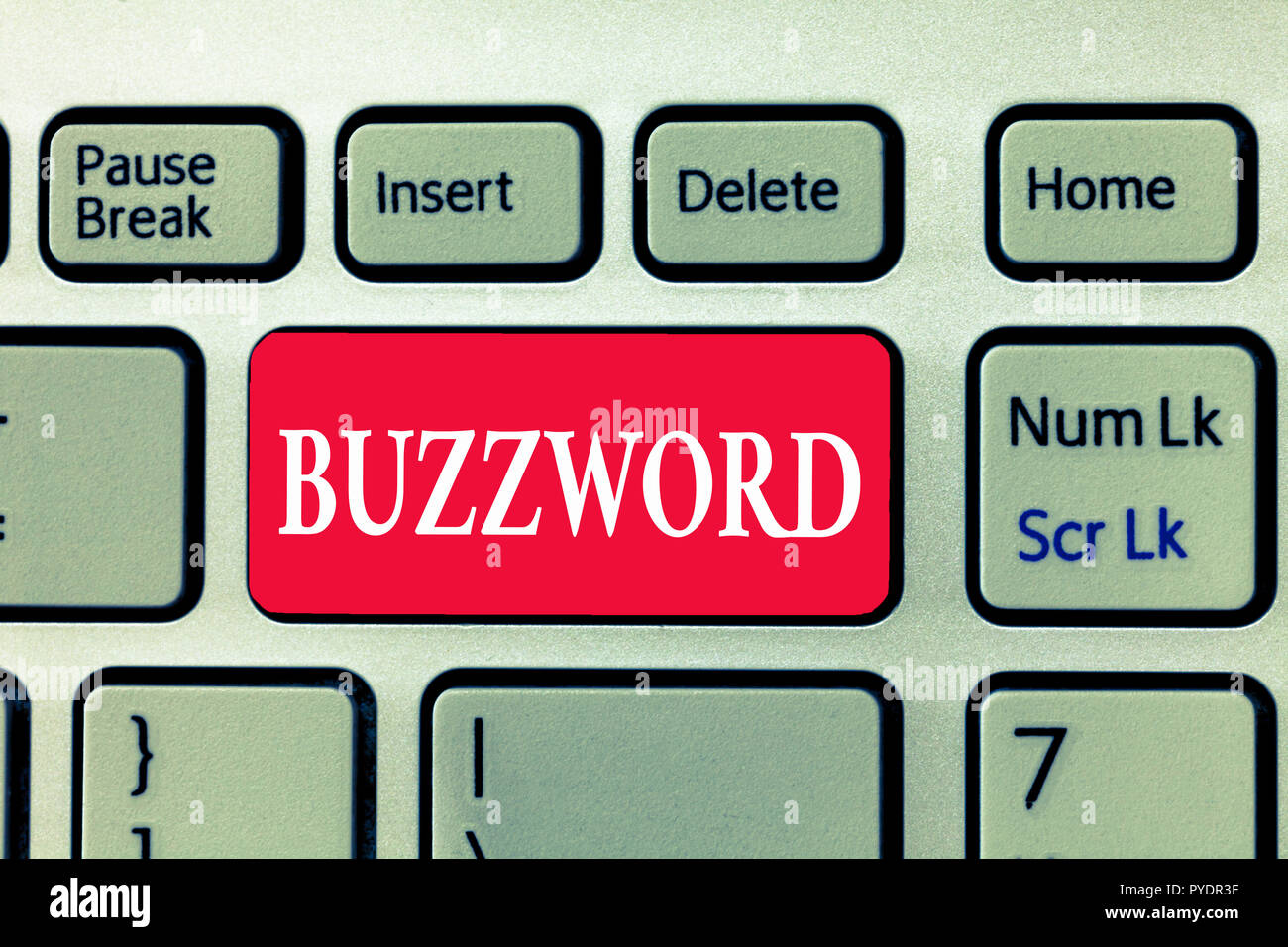 Writing note showing Buzzword. Business photo showcasing Fashionable ...
