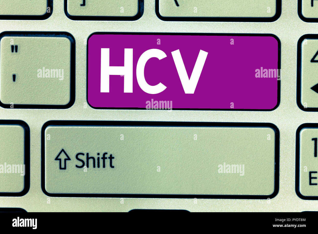 Text sign showing Hcv. Conceptual photo Infective agent that cause the