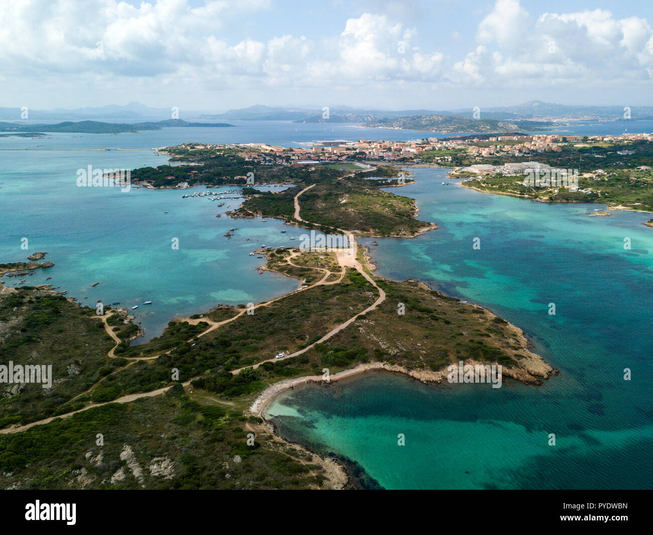Caprara Amazing birds eye view with turquoise water and coastline creating an ...