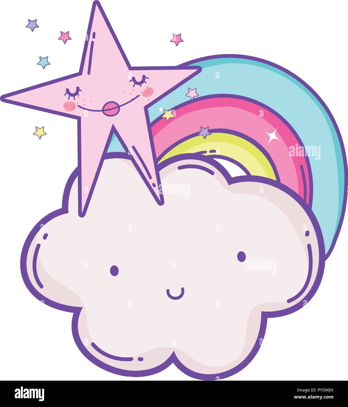 cloud and rainbow cartoon Stock Vector Image & Art - Alamy