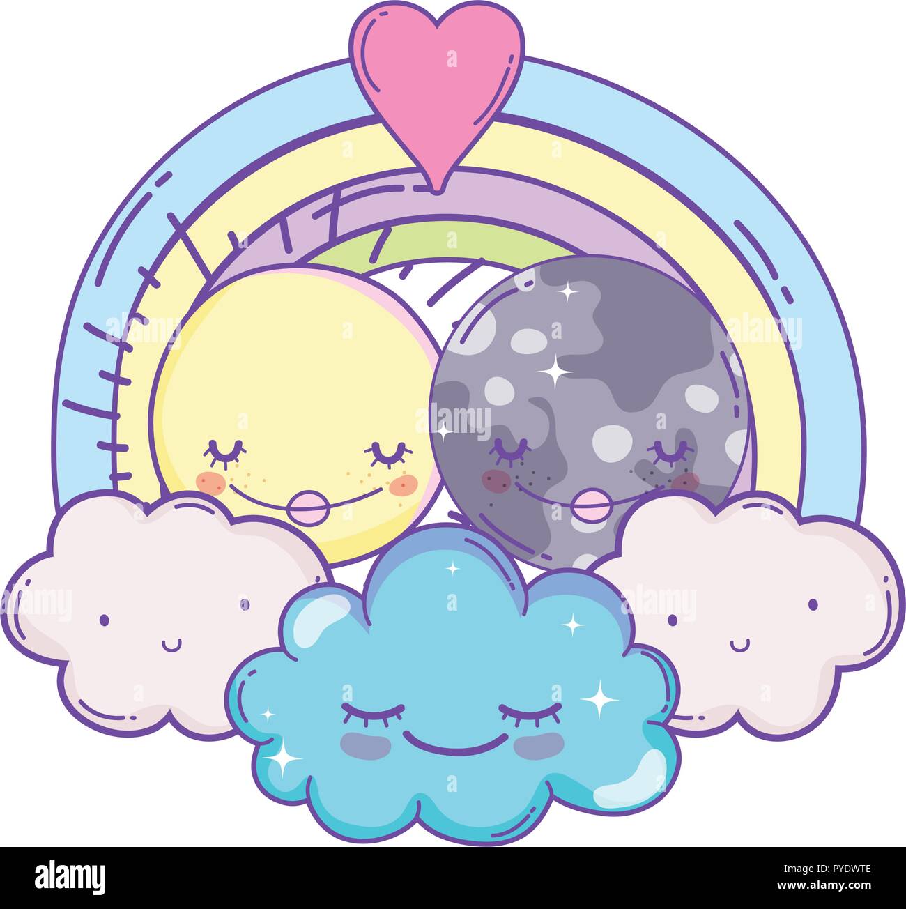 clouds and rainbow cartoon Stock Vector Image & Art - Alamy