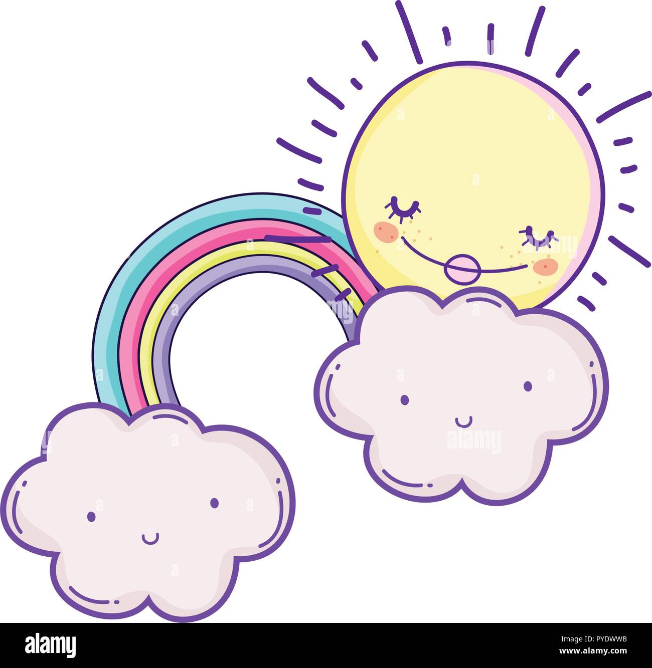clouds and rainbow cartoon Stock Vector Image & Art - Alamy